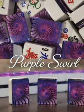 Automatic Mah Jongg Tiles Designer Series - Purple Swirl (36mm)